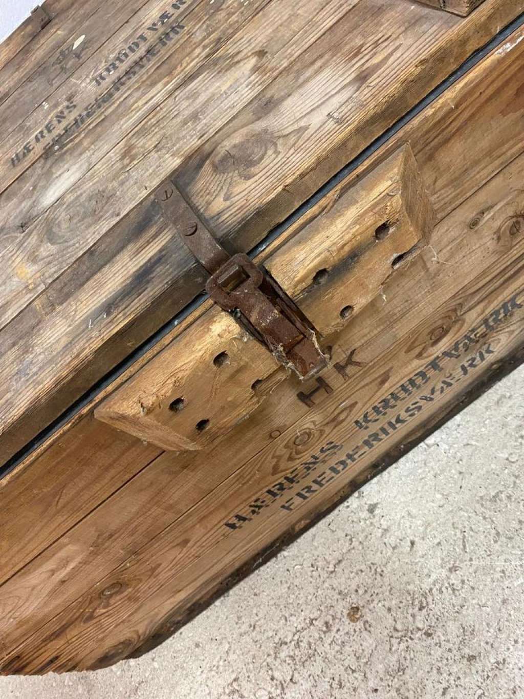 Vintage industrial wooden chest