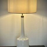 Large Scandinavian opaline and brass lamp designed by Holm Sørensen
