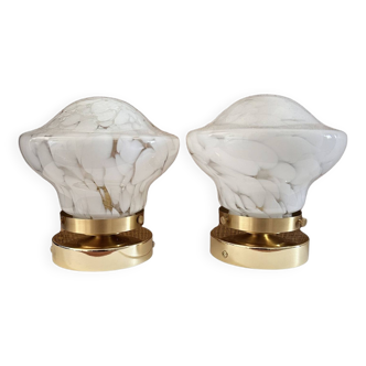 Pair of Clichy glass wall sconces