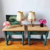 Pair of patinated bedside tables