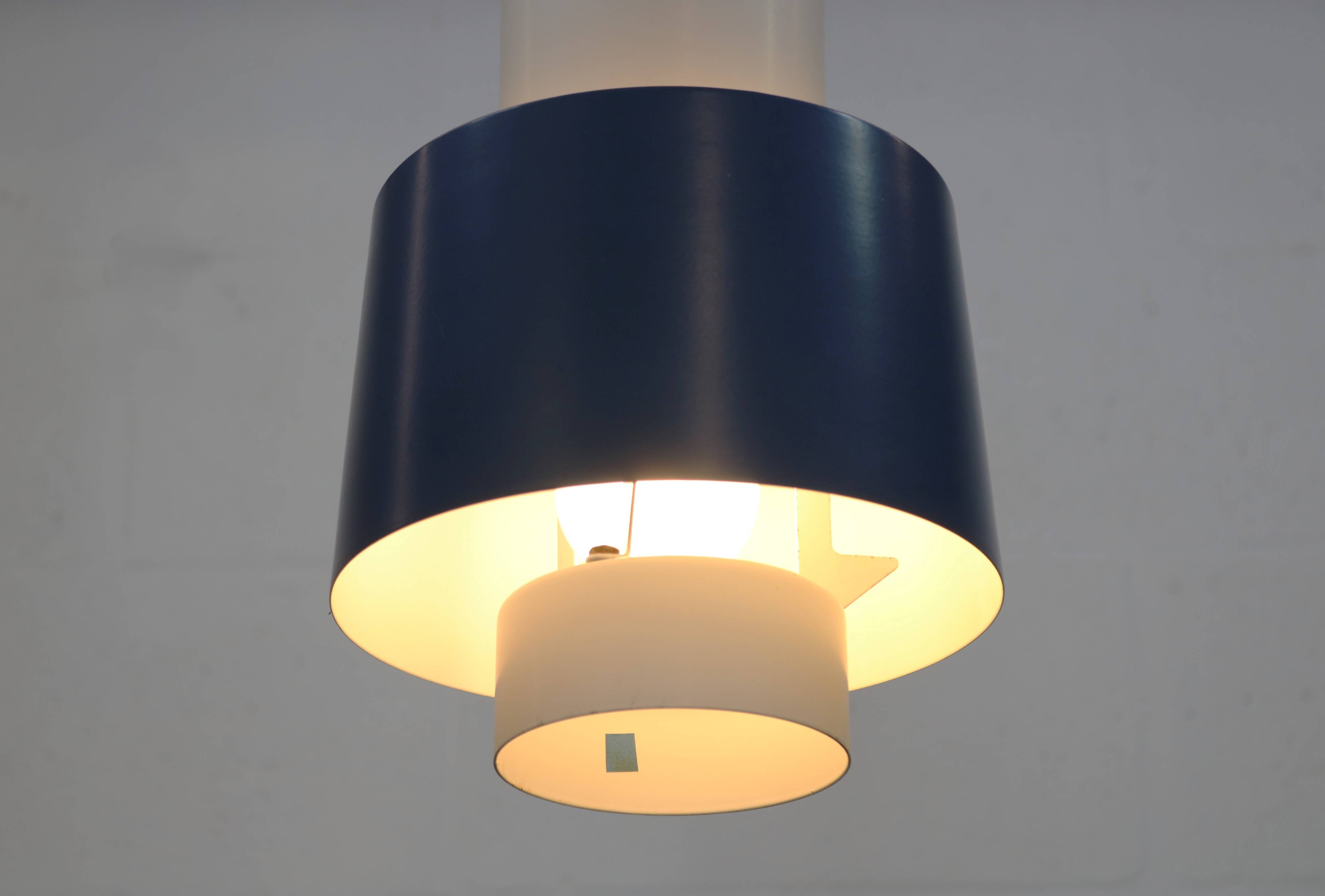 Old Danish design lamp in white/gray and blue colours - Denmark 60's