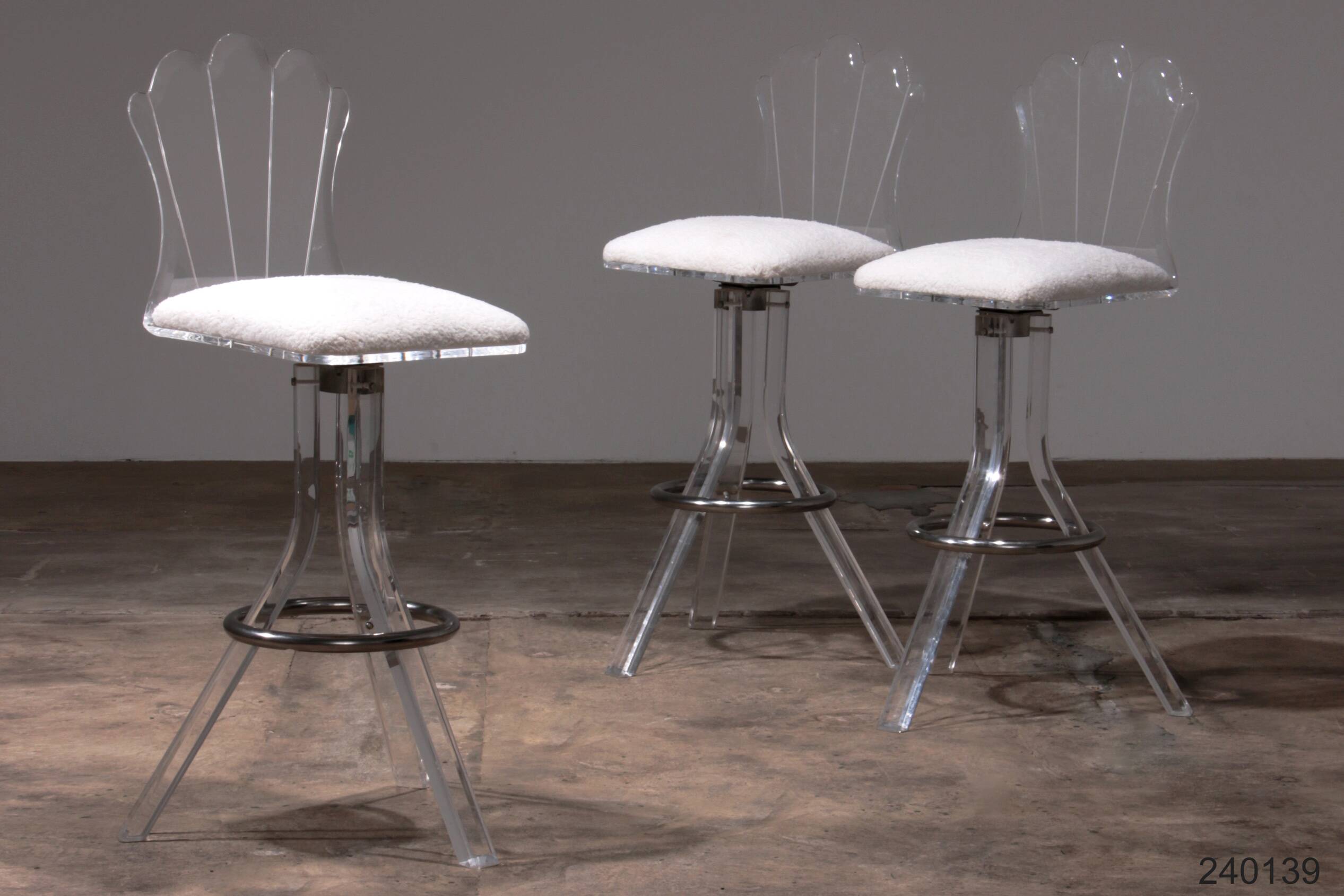 Plexiglass lucite bar stools and chrome swivel bar chairs,Hill Manufacturers