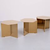 Danish brand Hay’s '' Slit '' Brass side tables set of 3