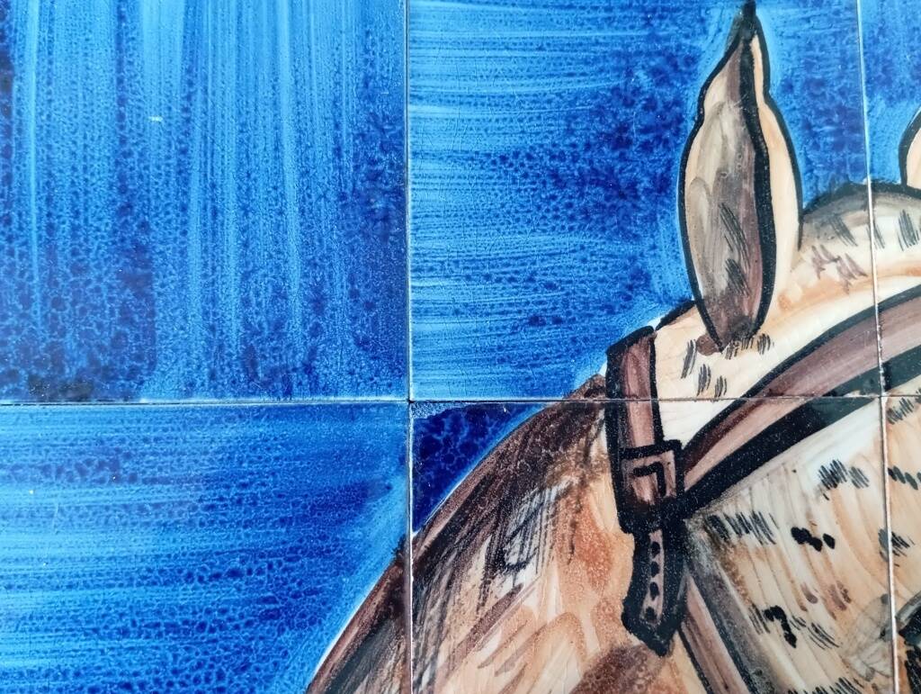 50s ceramic horse coffee table