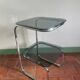 Chrome and smoked glass side table 1970