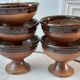 Set of 5 fruit cups / ice in stoneware artisanal pottery 70s