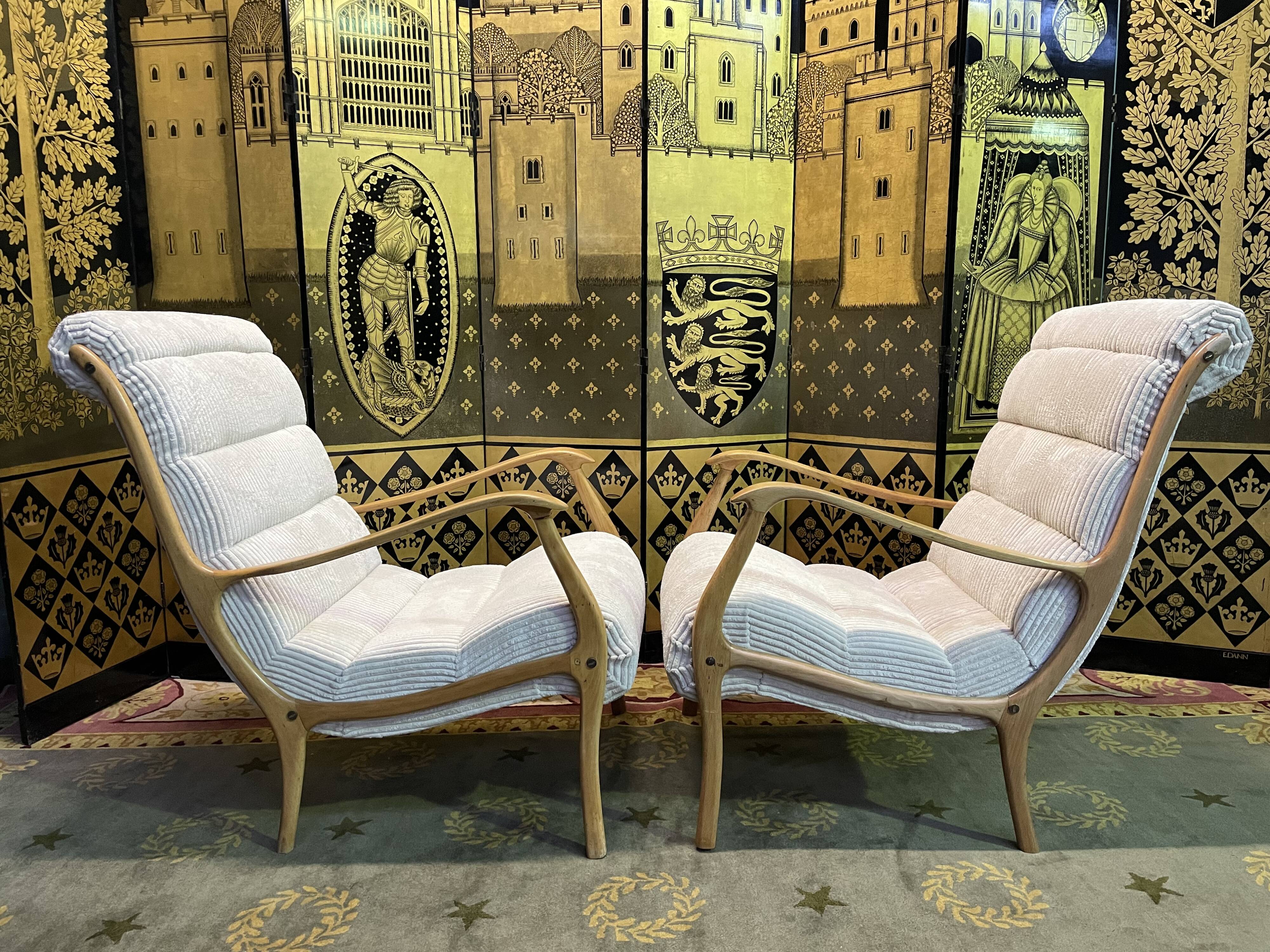 Pair of armchairs by Ezio Longhi for Elam Italy 1950