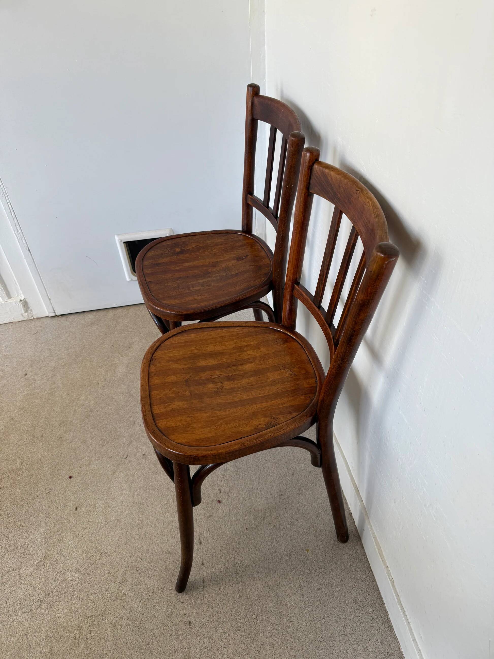 Pair of vintage Baumann bistro chairs