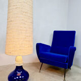 Italian blue glass floor lamp Selenova 60s