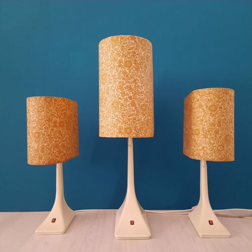 Three lamps space age flower print - 1960s.