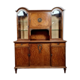 Superb library buffet with two bodies Louis XVI style in marquetry circa 1880
