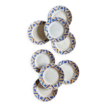 Set of 8 antique flat plates - Canada from Moulin des Loups