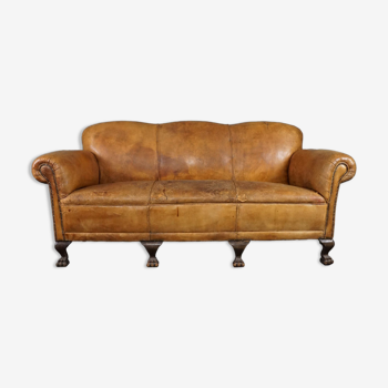 3-seater antique sheepskin sofa full of character