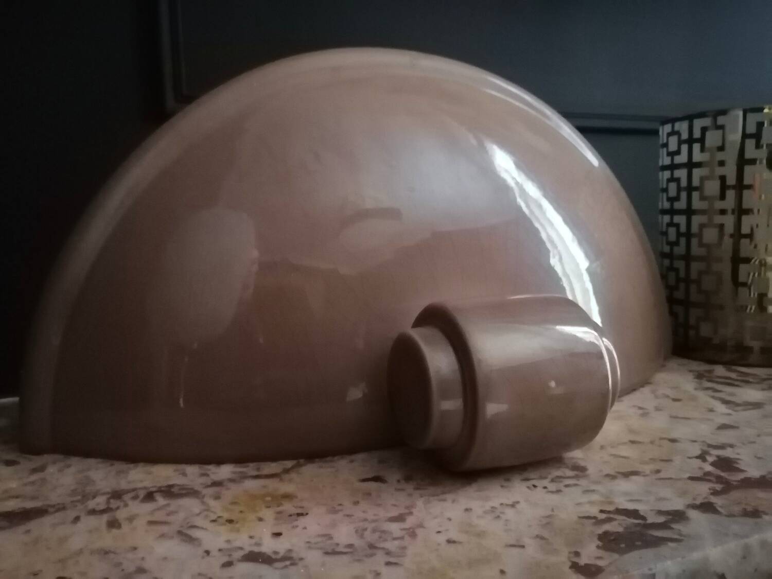 3 Kostka enamelled ceramic wall lights