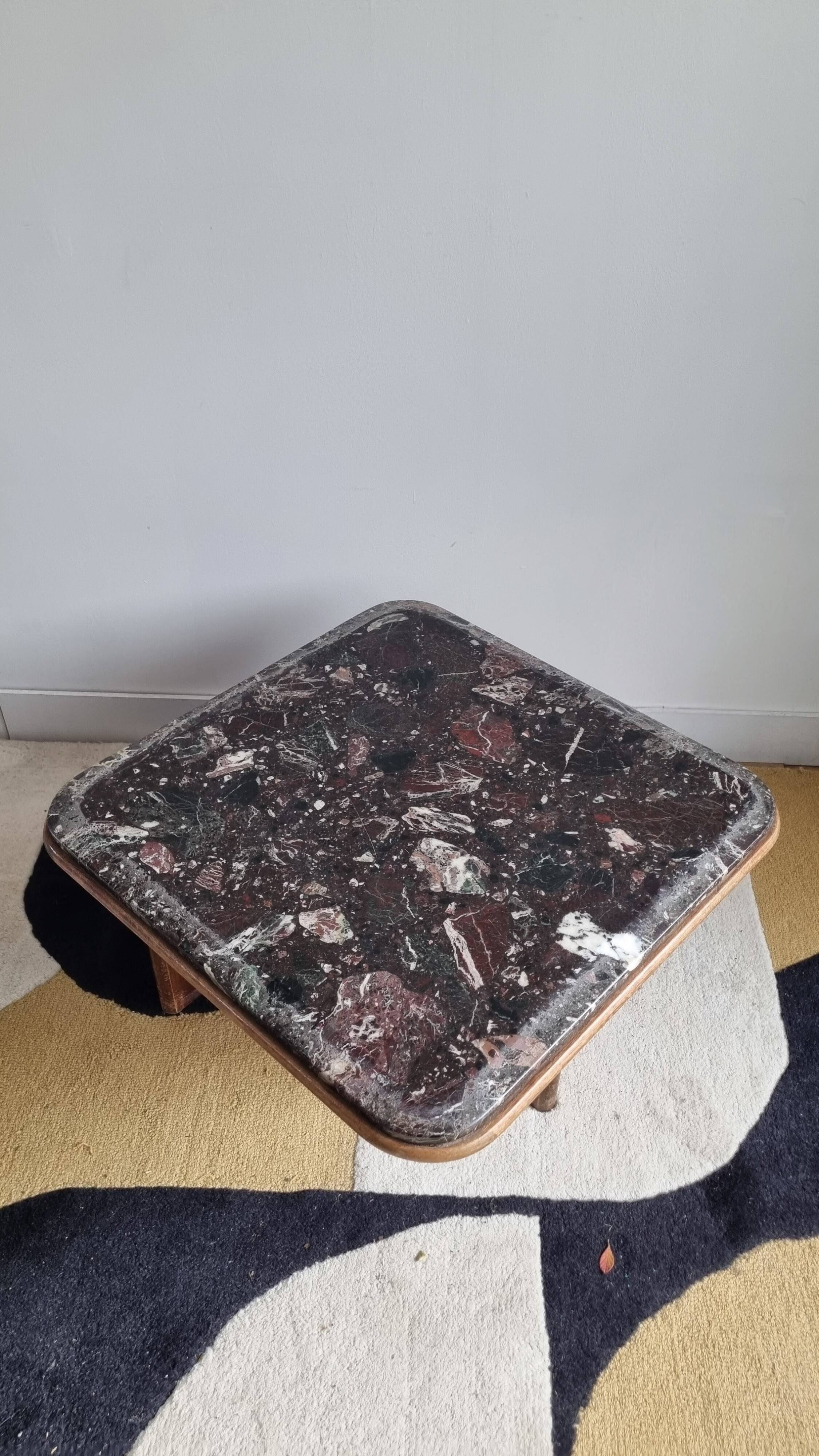 Table basse vintage en marbre