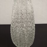 Brutalist honeycomb crystal vase
