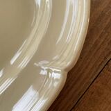 Large serving or presentation dish in beige ceramic - vintage