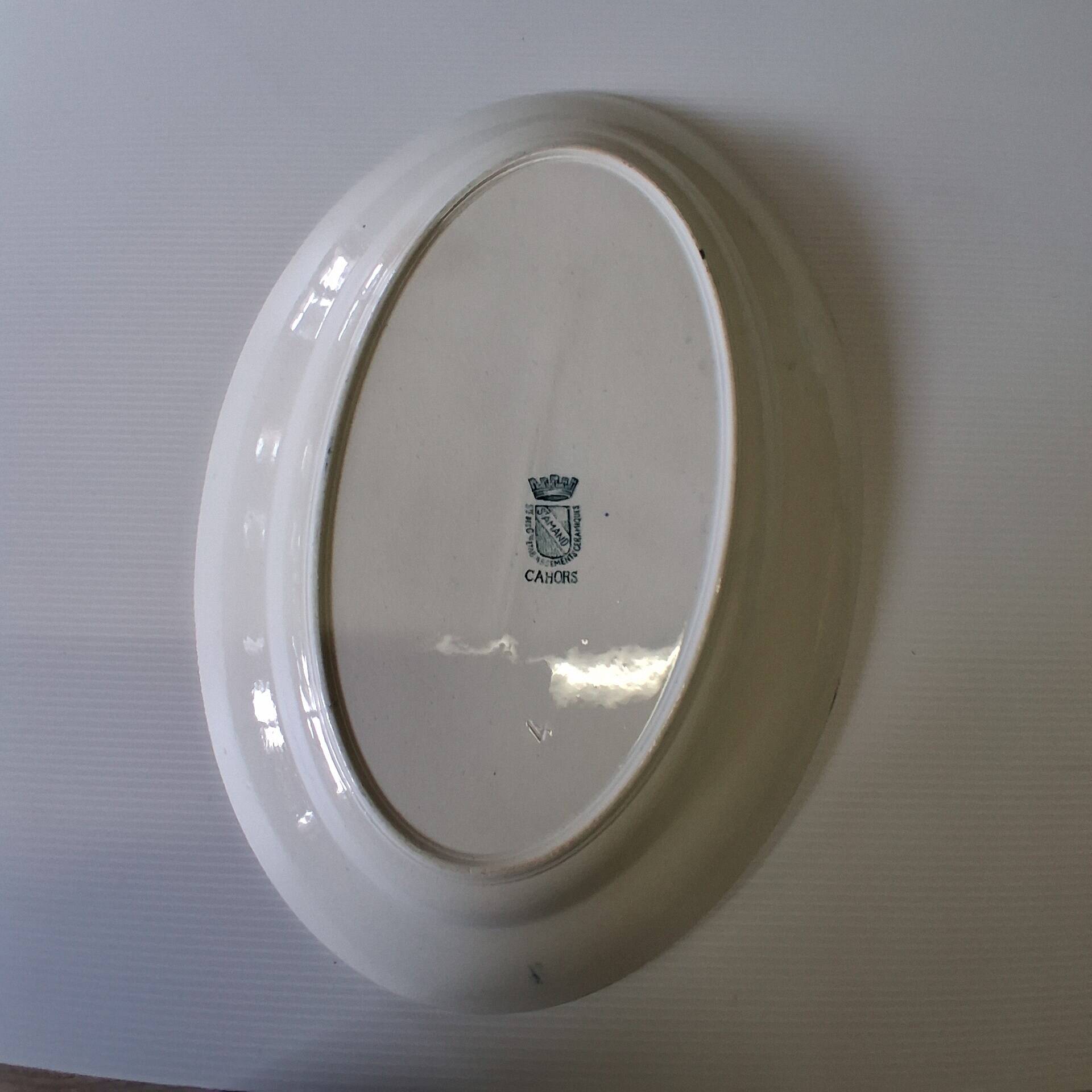 Old ironstone plate from St Amand, model "Cahors", in good condition.