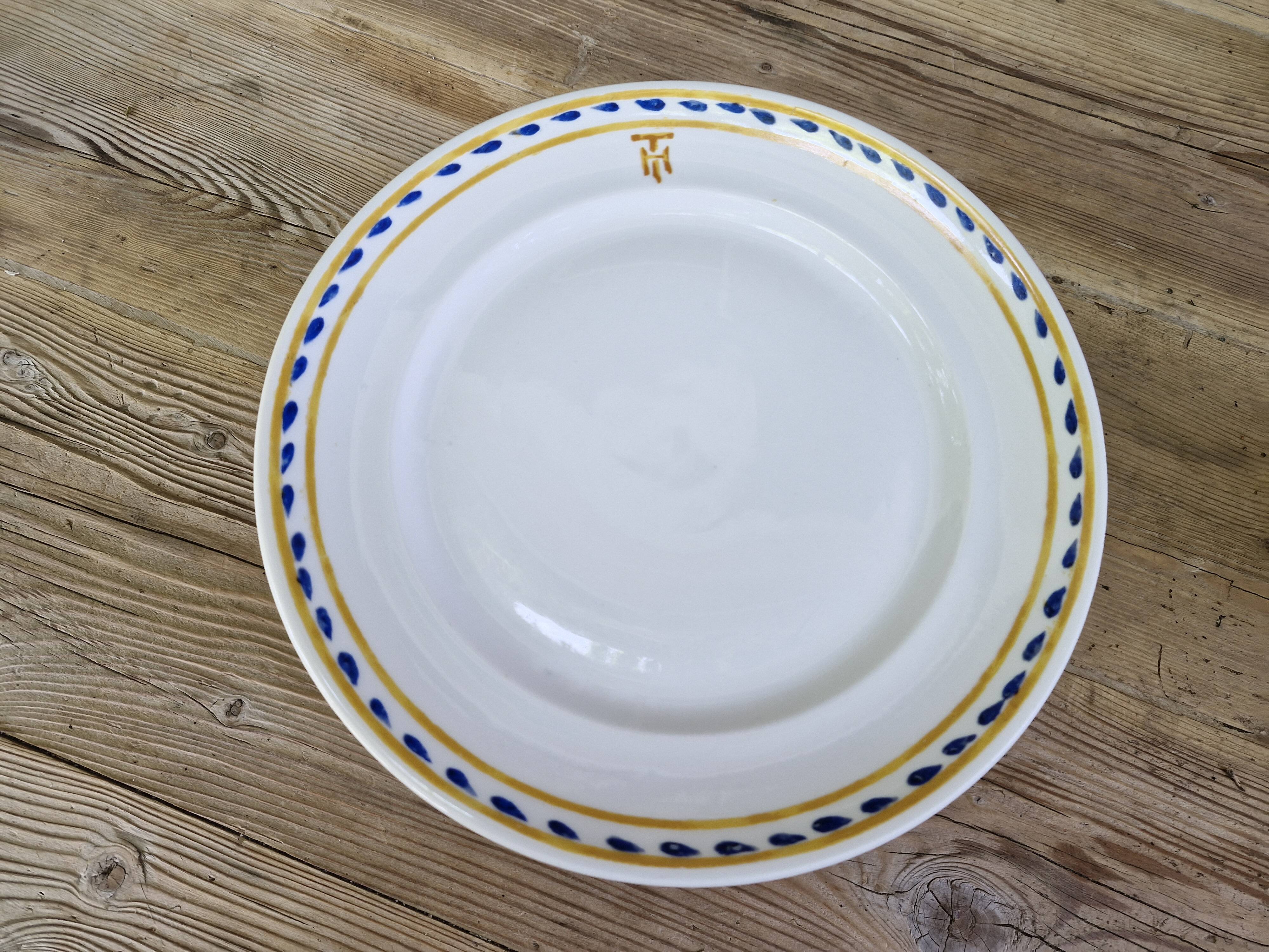 Rare 9 Antique Theodore Haviland Plates - Stamped & Monogrammed