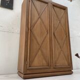 Storage unit in solid oak and veneer, circa 1960.