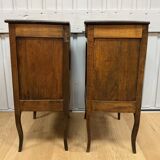 Pair of walnut bedside tables