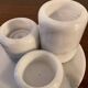 Set of 3 vintage candlesticks in white marble