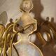 Pair of bronze wall lights with 2 arms in "Dutch" style.
