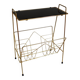 Porte revues vintage laiton doré et verre