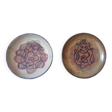 Duo of Savoy pottery - stoneware dishes from Frangy