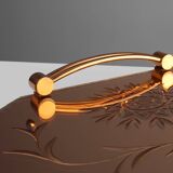 Art Deco Mirrored Glass and Copper Tray, Belgium ca. 1920