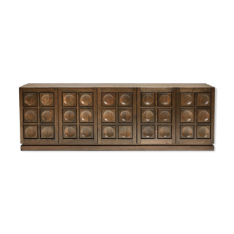 1970 oak graphic buffet