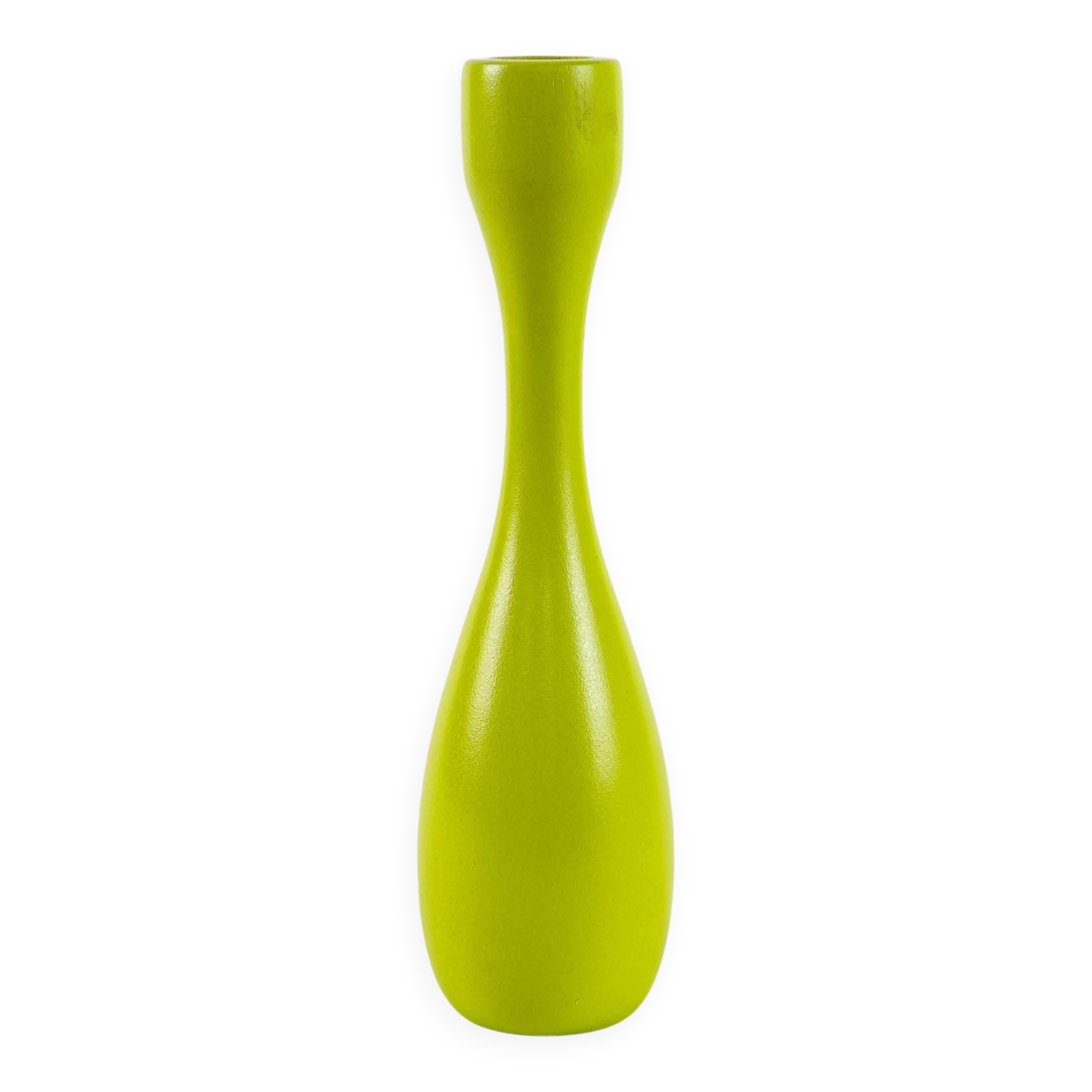Lime-coloured candlestick, Danish design, 1970s, made in Denmark