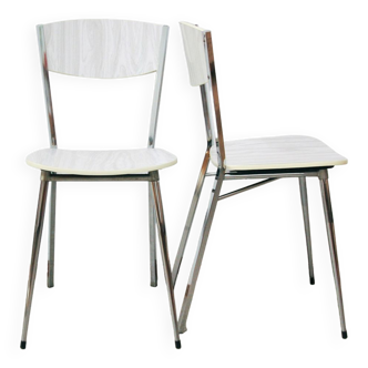 2 chaises de salle à manger en métal formica