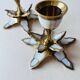 Pair of vintage brass and mother-of-pearl candlesticks