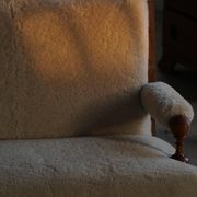 Danish two-seater canapé from the early 20th century in merino wool and wood, 1930s.