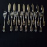 Ensemble de 8 couverts à poisson cristofle france modèle cluny uniplat