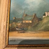 Oil painting marine style chapel of poulgoazec signed lislet