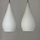 Pair of vintage opaline pendant lights
