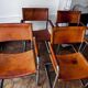 4 Matteo Grassi cantilever chairs in cognac leather
