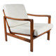 Scandinavian original armchair Baczyk, 1960s, renovation, beige, teak wood