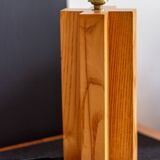 Pied de lampe en bois formant croisillon, années 1970-80