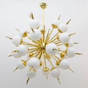 Large Sputnik Murano Glass and Brass Chandelier