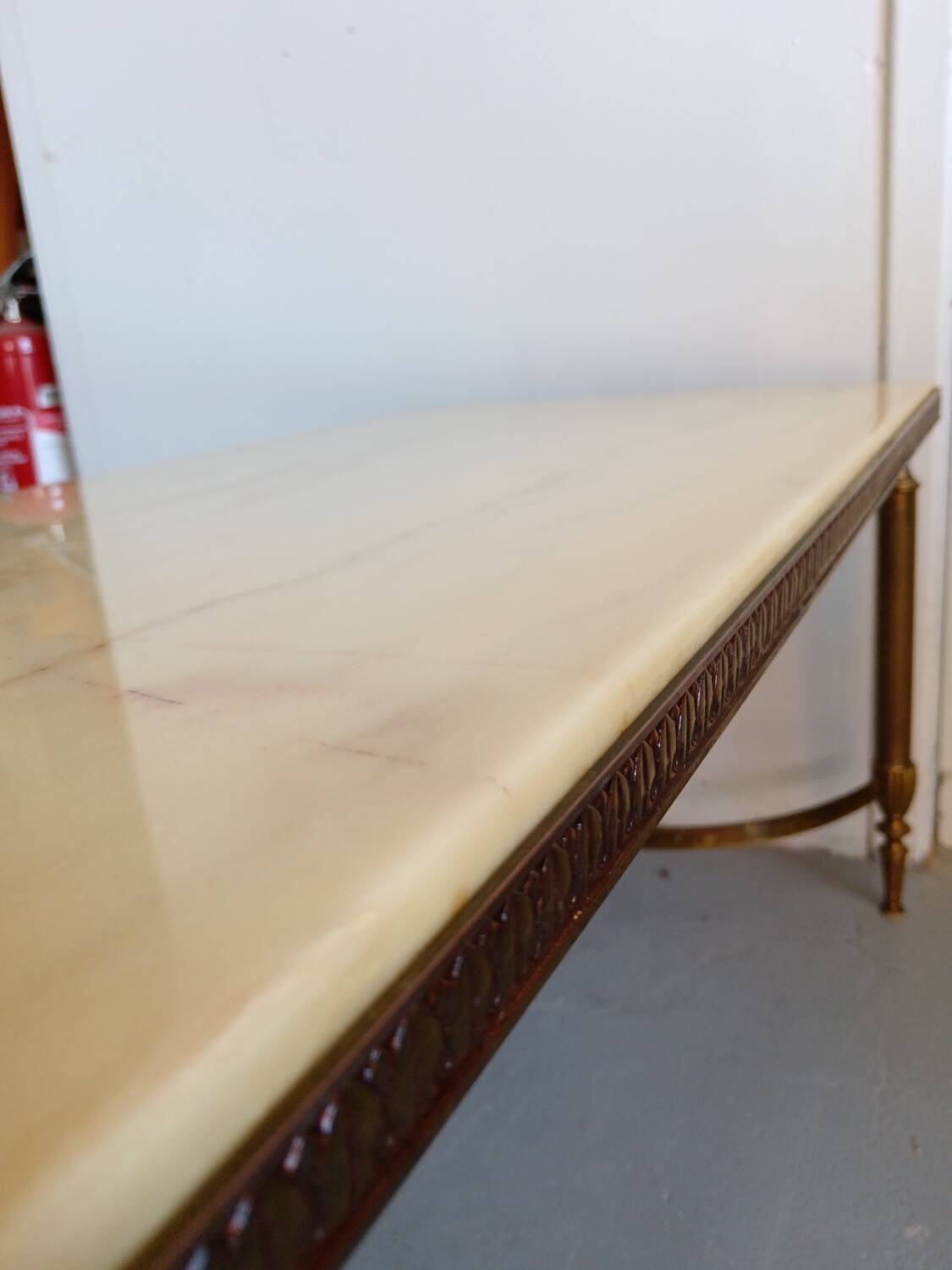 Marble and brass coffee table