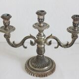 3-spoke candlestick in silver metal