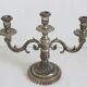3-spoke candlestick in silver metal