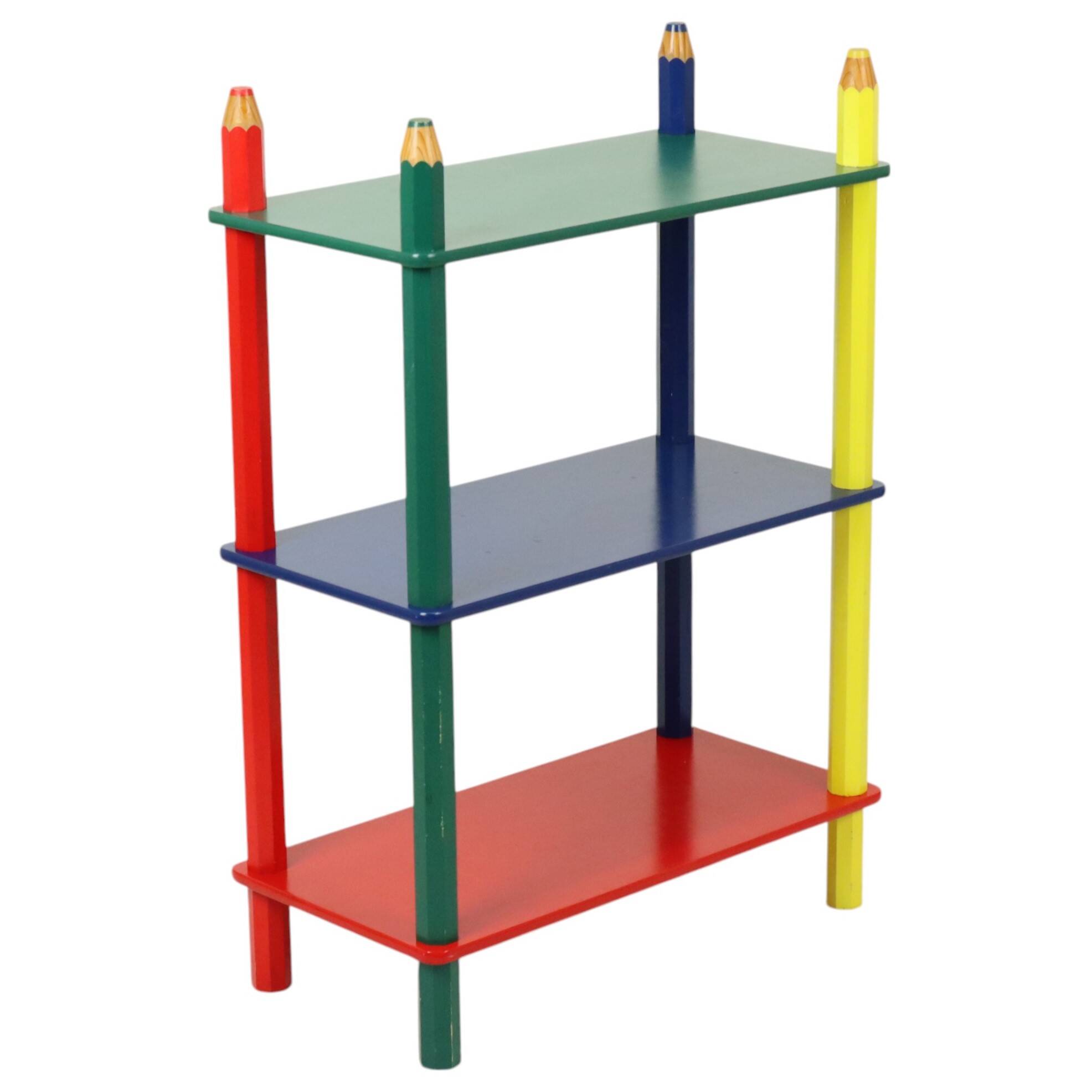 Pierre Sala Rack Colorful Children's Cupboard Pencils 80s Bookcase