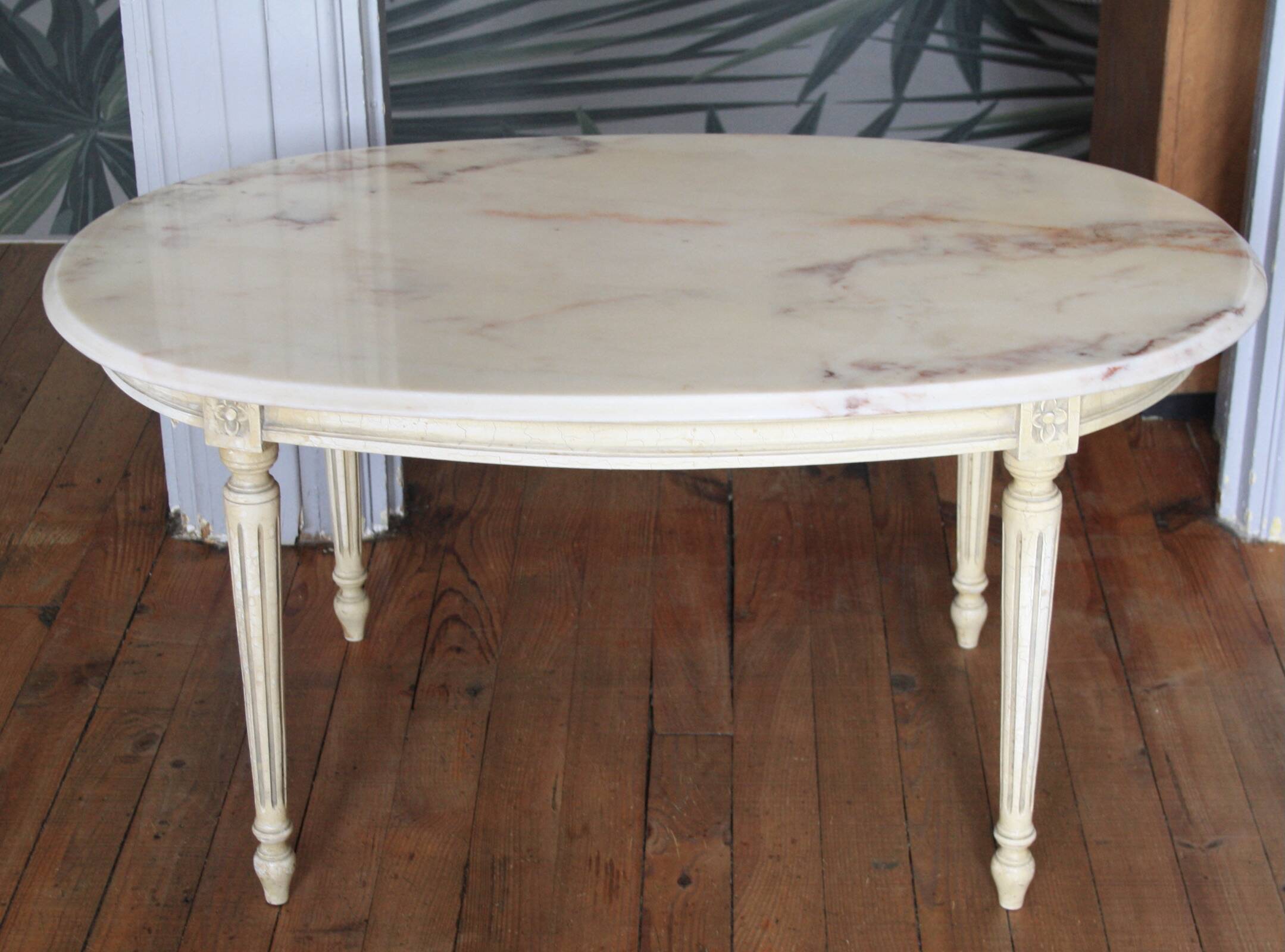 Table basse ovale marbre