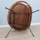 Mid century Italian design rattan and wicker scoop chair 1950s