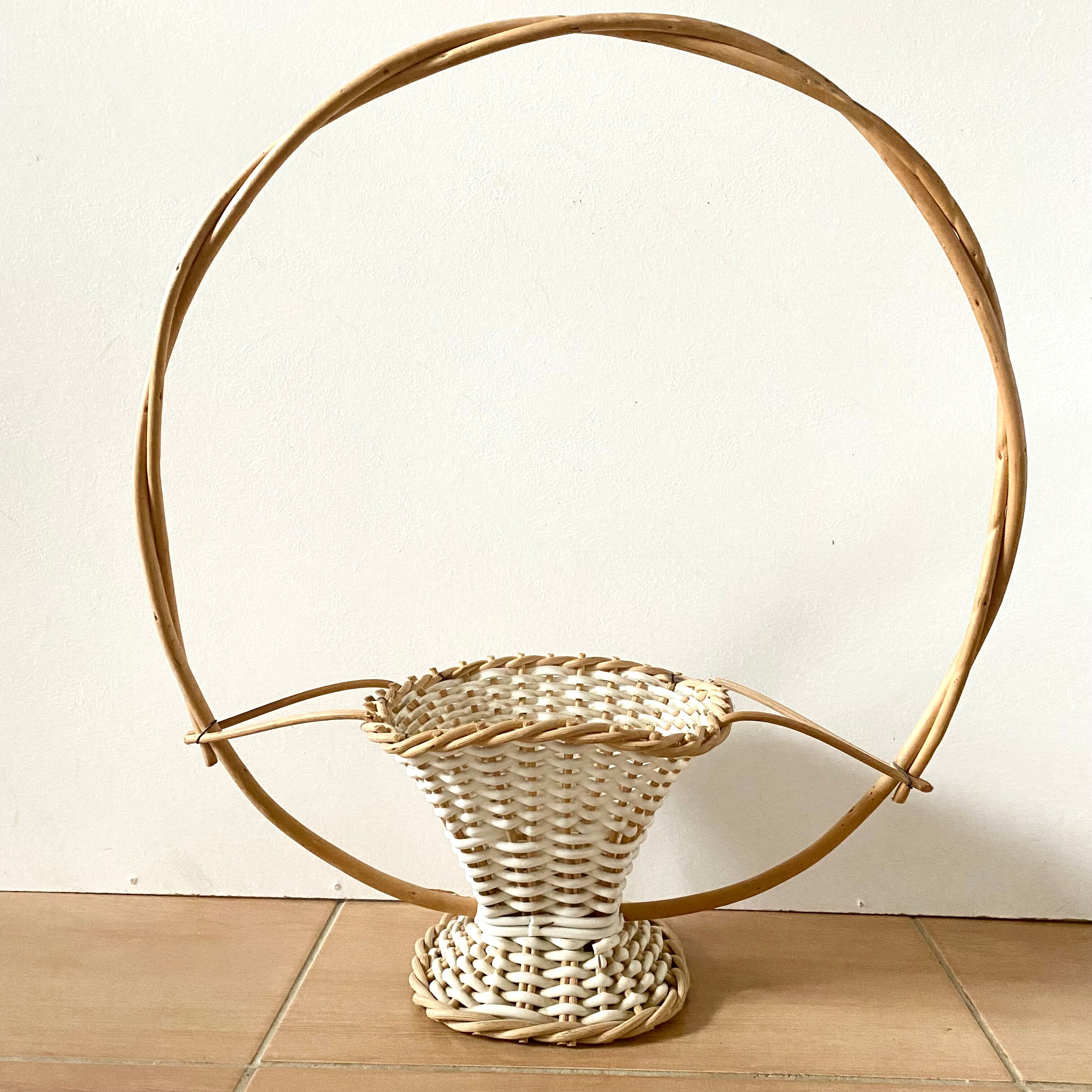 Vintage rattan basket