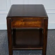 Table de Chevet Vintage Military Campaign en Acajou et Laiton